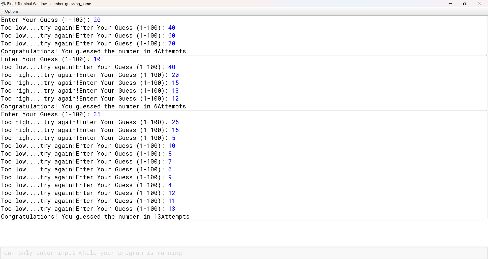 Number Guessing Game